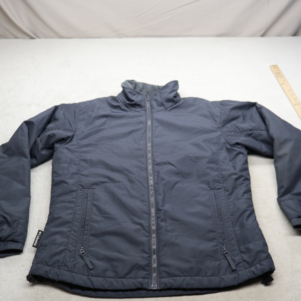 Columbia Vertex Jacket Womens Large Gray Fleece Lined Full Zip Outdoor Hiking